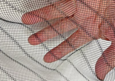 根鞭柄（ねぶちえ） 選別網 扇型　黒色 （特大） [N-20]